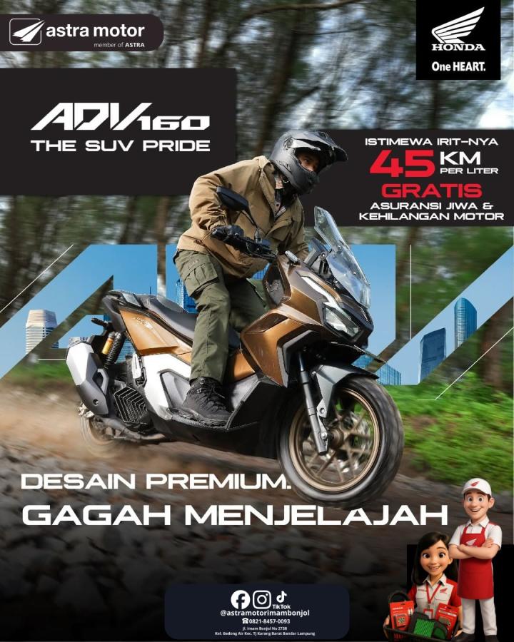 Astra Motor Imam Bonjol Hadirkan Honda ADV160: Solusi Motor SUV Premium dengan Promo Asuransi Lengkap
